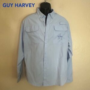 Guy Harvey Fisherman's Button Down Large Gently worn 100% polyester Quick dry